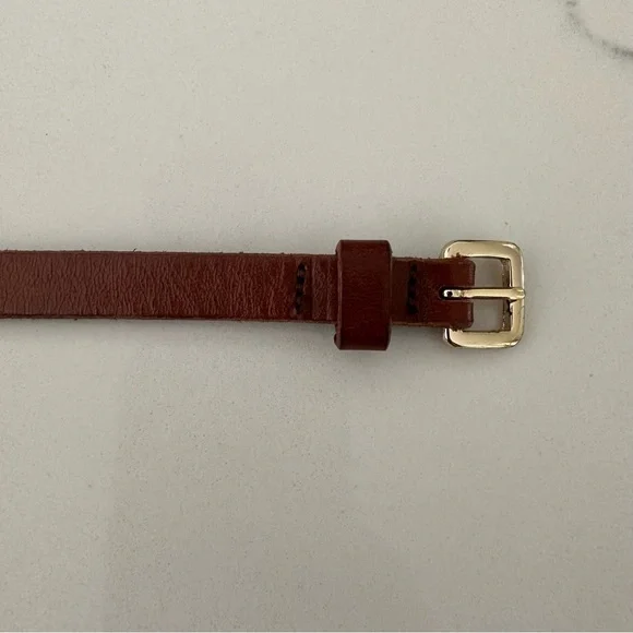 J. Crew Skinny Belt in Camel Brown Size Small - Picture 4 of 6